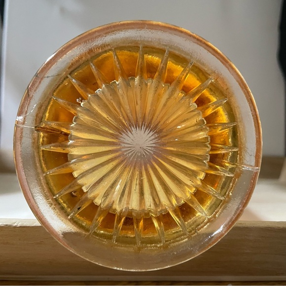 Vintage Jefferson Iridescent Orange Carnival Glass Ribbed Swung 8.25”Vase - Picture 7 of 7